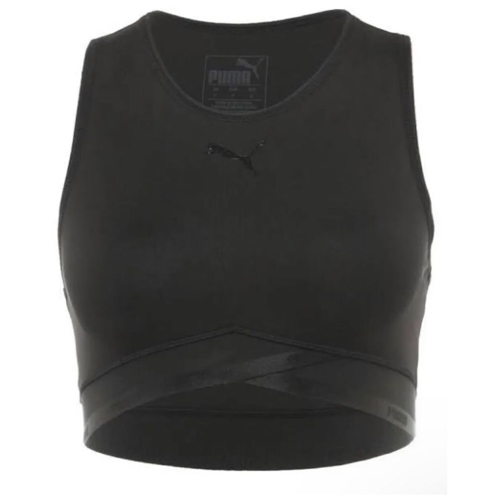 Puma Women Size XS Soft Sports Crop Top In Black Sports Bra - Picture 4 of 5